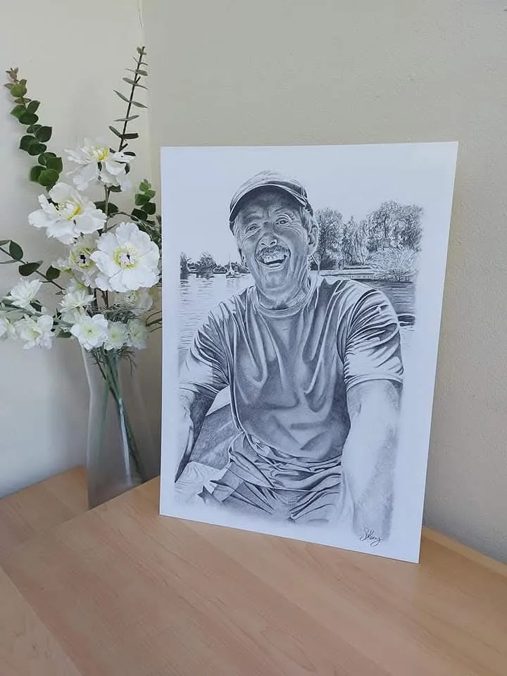 Pencil portrait commission of a man, detailed study