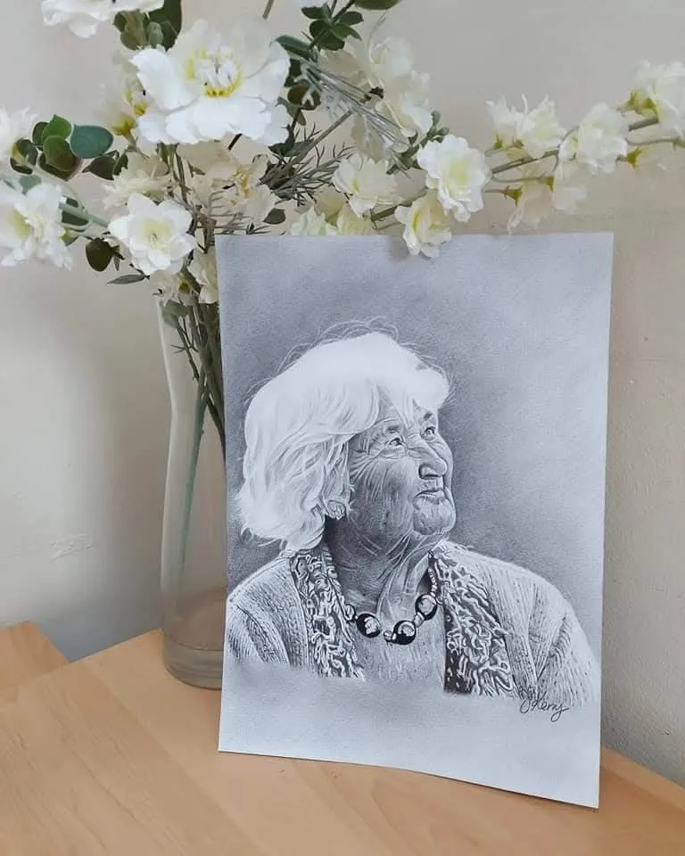 Pencil portrait commission of a woman